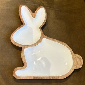 Cute wood serving platter Easter Bunny Shaped